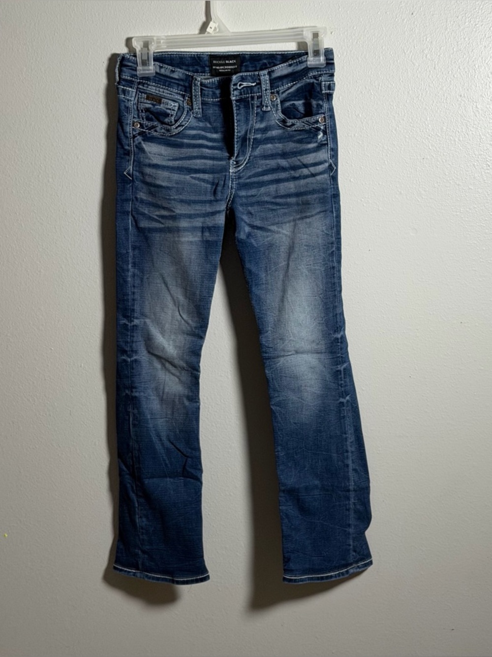 Buckle Black Kids Boys Fit No 109 Bootcut Jeans Denim‎ Contrast Stitch 12R.